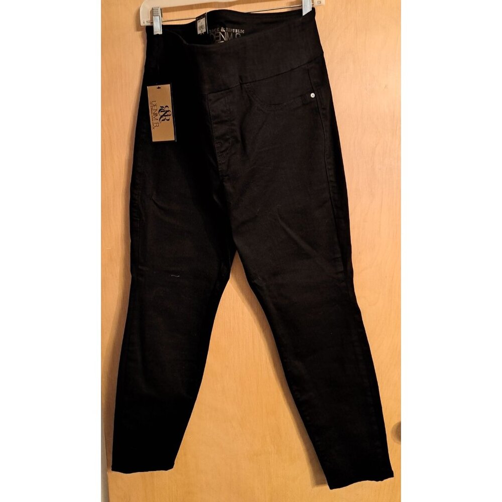 Rock & Republic Women's‎ Slim Black Skinny Jeans Size 16 S Short Denim New NWT
